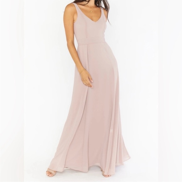 NWT Show Me Your MuMu Jenn Maxi Dress in Soft Beige Chiffon - Picture 4 of 5